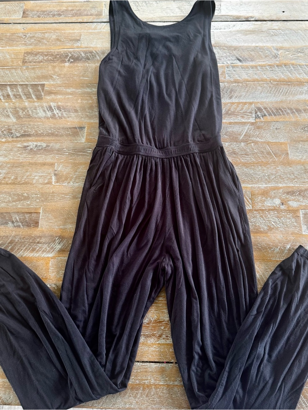 Abercrombie & Fitch Black Sleeveless Wide-Leg Jumpsuit